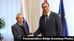 Ambasador Ruske Federacije Aleksandar Bocan-Harčenko i predsednik Srbije Aleksandar Vučić (Arhivska fotografija)
