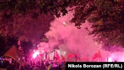 Protesta në Podgoricë më 8 nëntor 2022.