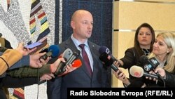 Ислам Абази, на единствената прес-конференција одржана ден по избори за шеф на ОЈО ГОКК, на 8 ноември 2022 година