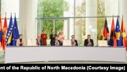 Претставниците на земјите до Западен Балкан на состанок во Берлин, во рамки на Берлинскиот процес. 3 ноември, 2022