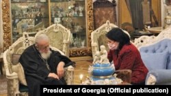 კათოლიკოს-პატრიარქი ილია მეორე და სალომე ზურაბიშვილი საპატრიარქოში