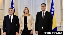 Članovi Predsjedništva Bosne i Hercegovine: Željko Komšić, Željka Cvijanović i Denis Bećirović, Sarajevo
