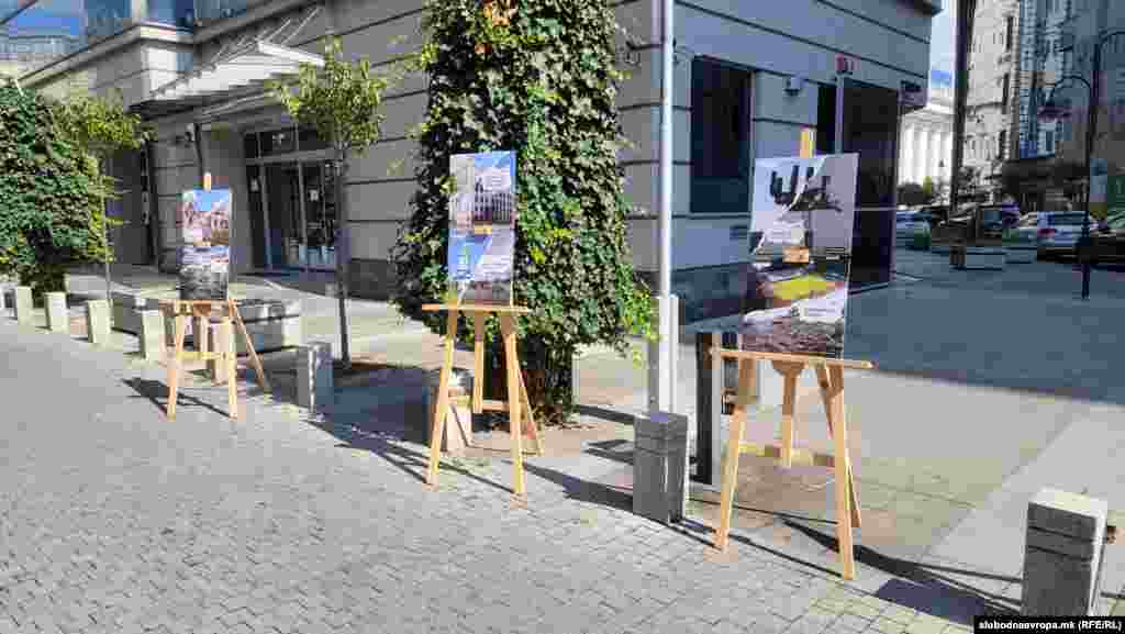 На изложбата се претставени десетици илустрации на уништеното во војната во Украина