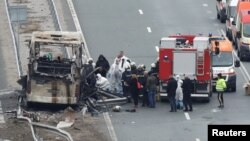 Местото на несреќата во Бугарија.