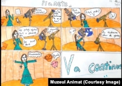 Bandă desenată care înfățișează Telescopul.