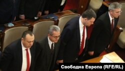 Представителите на ДПС Хамид Хамид, Йордан Цонев, Делян Пеевски и Мустафа Карадайъ. 