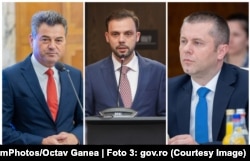 În iulie 2024, Mihai Precup (mijloc) și cei doi vicepreședinți, Ciprian Hojda (dreapta) și Victor Moraru (stânga), și-au dat demisia. Colaj foto.