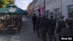 Kadeti tokom defilea u Prijedoru, 7. jul 2024.