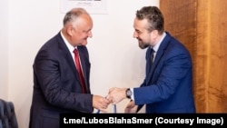 Imagine de la întrevederea cu Dodon, publicată de Ľuboš Blaha, vicepreședinte al parlamentului Slovaciei și vicepreședinte al partidului „Direcția – Social-Democrația”, pe Telegram.