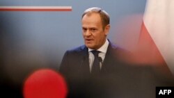 Полският премиер Доналд Туск, чиято проевропейска партия спечели повече кметски места на местните избори. 15 април 2024 г.