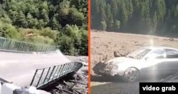 დამეწყრილი ტერიტორია და წაღებული ხიდი რაჭაში, შოვში