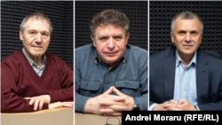 Analiștii Nicolae Negru și Igor Boțan și jurnalistul Europei Libere Alexandru Canțîr. 