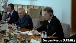 Ruski ministar zdravlja Mihail Muraško (prvi desno) na sastanku sa premijerkom Srbije Anom Brnabić u Beogradu, 29. januar 2023. 