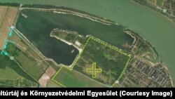 A tervezett pilismaróti kavicsbánya helye