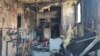 Dëmet e shkaktuara nga zjarri në lokalin e Natasha Tomaniqit në Zveçan. 8 mars 2024. 