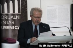 Menachem Z. Rosensaft u Potočarima, 27. januar 2024.