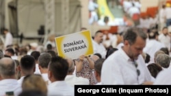 Alianţa pentru Unirea Românilor (AUR) lansează lista de candidaţi la alegerile europarlamentare din 2024, la Arenele Romane din București, 22 iulie 2023.