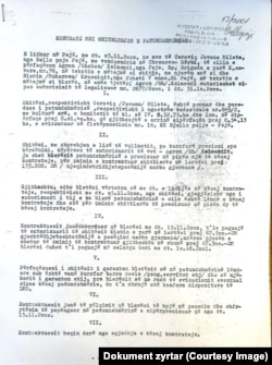 Prvi ugovor o kupoprodaji zemljišta Milete Cerovića.