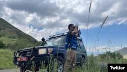 სომხეთში ევროკავშირის სასაზღვრო მისიის წარმომადგენელი. ფოტო გადაღებულია 2023 წლის 10 ნოემბერს.