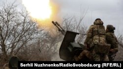 Apărarea antiaeriană ucraineană, în apropiere de Bahmut, Ucraina, 6 martie 2024. 