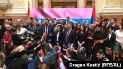 Predstavnici opozicije u Skupštini Srbije, februar 2024.