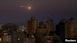 Explozie a unei drone deasupra Kievului în timpul unui atac cu drone rusești. 25 iulie 2024. 