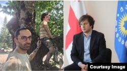 ფოტოკოლაჟი: გიო ადამია შვილთან ერთად და ირაკლი კობახიძე