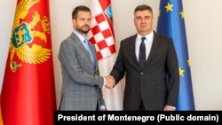 Predsjednik Crne Gore Jakov Milatović i predsjednik Hrvatske Zoran Milanović u Zagrebu u septembru 2023.