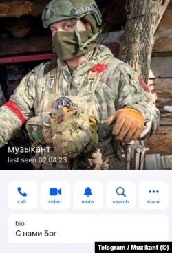 Božić / Velimirović u uniformi s oznakama Wagner grupe.