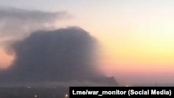 Attack on an oil refinery in the village of Hvardiyske, Crimea, Ukraine.