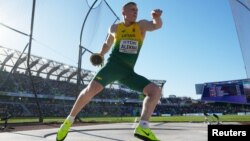 Алекна на финала на хвърлянето на диск на Световното първенство по лека атлетика в Юджийн, щата Орегон, 19 юли 2022 г.