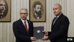 Предложеният за премиер Николай Денков и президентът Румен Радев