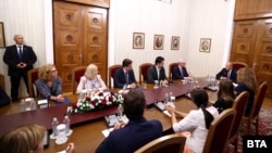 На срещата при президента присъстваха Кристина Петкова, Надежда Йорданова, Божидар Божанов, Кирил Петков и Николай Денков от ПП-ДБ.