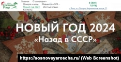 Объявление о проведении новогодней ночи в стиле «Назад в СССР» в крымском отеле «Сосновая роща», 26 декабря 2023 года. Скриншот