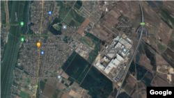 Alsógöd és mellette a Samsung gyára a Google felvételén