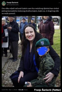 Objava Franje Šarčevića na Twitteru 1. mart 2024.