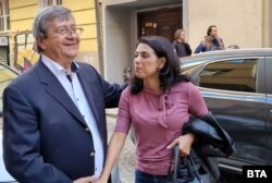 Красимир Премянов посреща Григорова в Съюза на тракийските дружества в България.