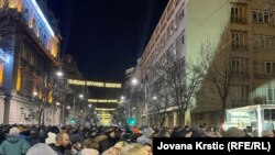 Протест на дел од опозицијата во Србија против изборни нерегуларности, Белград, 16. јануари 2024