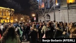 Sa osmog protesta opozicije ispred Republičke izborne komisije, Beograd, 25. decembar 2023.