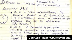 Navodi iz "plave sveske" koja je, kao dio dokaznog materijala predata sudu, a koju je advokat Miroje Jovanović dostavio RSE.