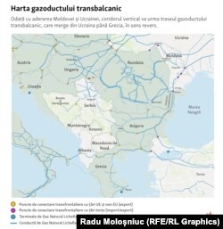 Coridorul vertical care va urma traseul gazoductului transbalcanic.