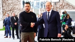 ვოლოდიმირ ზელენსკი, უკრაინის პრეზიდენტი და ოლაფ შოლცი გერმანიის კანცლერი, 16 თებერვალი 2024 წელი 