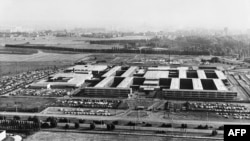 Въздушен изглед на щаба на НАТО в Брюксел през декември 1973 г.