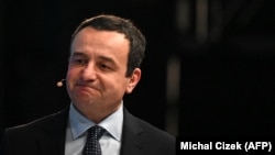 Kryeministri i Kosovës, Albin Kurti, në Bratisllavë, Sllovaki, më 31 maj 2023.