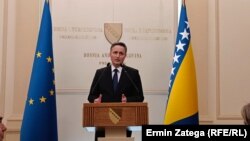 Bećirović je istakao da su "najviši sudovi UN donijeli pravosnažne presude" o genocidu u Srebrenici, 22. mart 2024.