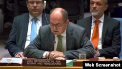 Kristijan Šmit prilikom svog obraćanja Savjetu bezbjednosti Ujedinjenih nacija, Njujork, SAD, 10. maj 2023.