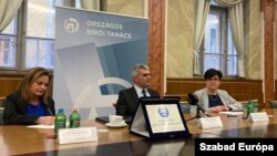 Az Országos Bírói Tanács új vezetése: Kovács Ildikó (b), Szabó Péter és Varga Rita