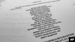 Lista optuženih u slučaju o izborima u Georgiji, 14. avgust 2023.