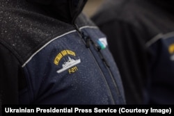 Detaliu de pe uniforma unui membru al echipajului Ivan Mazepa.