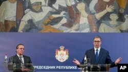 Ministar odbrane Nemačke Boris Pistorijus (Pistorius) i predsednik Srbije Aleksandar Vučić, Beograd, 7. februara 2024.